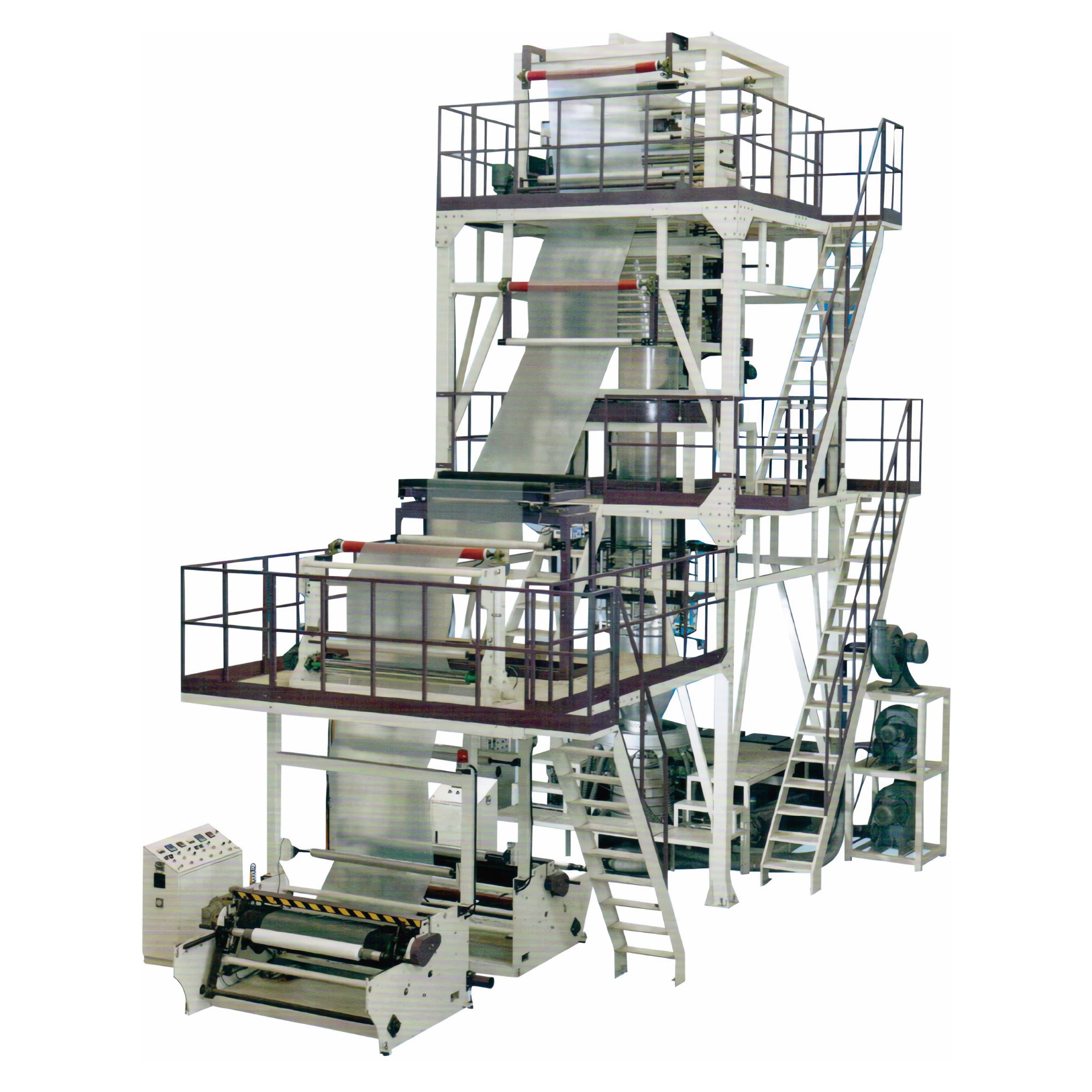 Three Layer Co-extrusion Rotary Die Head Film Blowing Machine